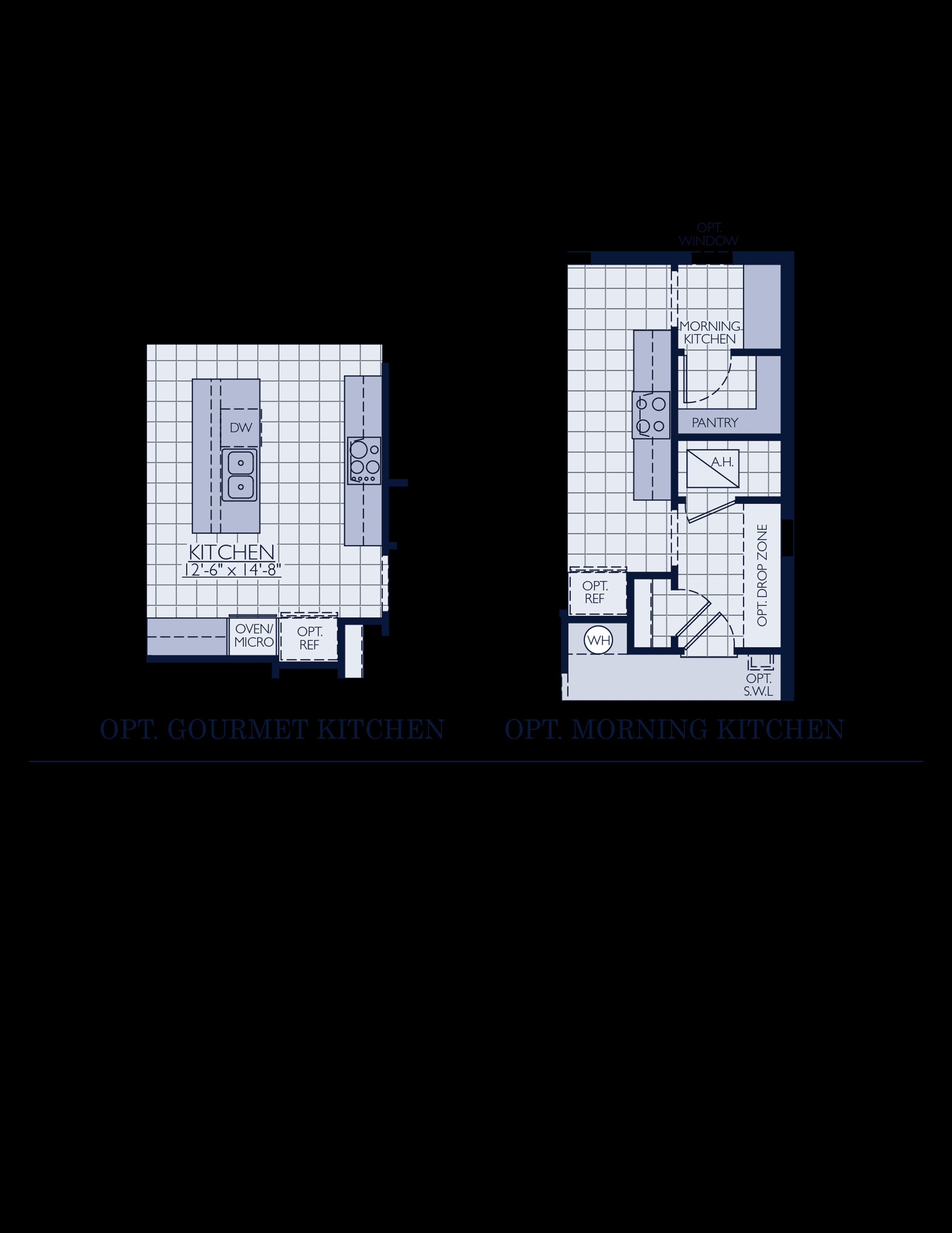 Sawgrass new construction home plan optional kitchen options by William Ryan Homes