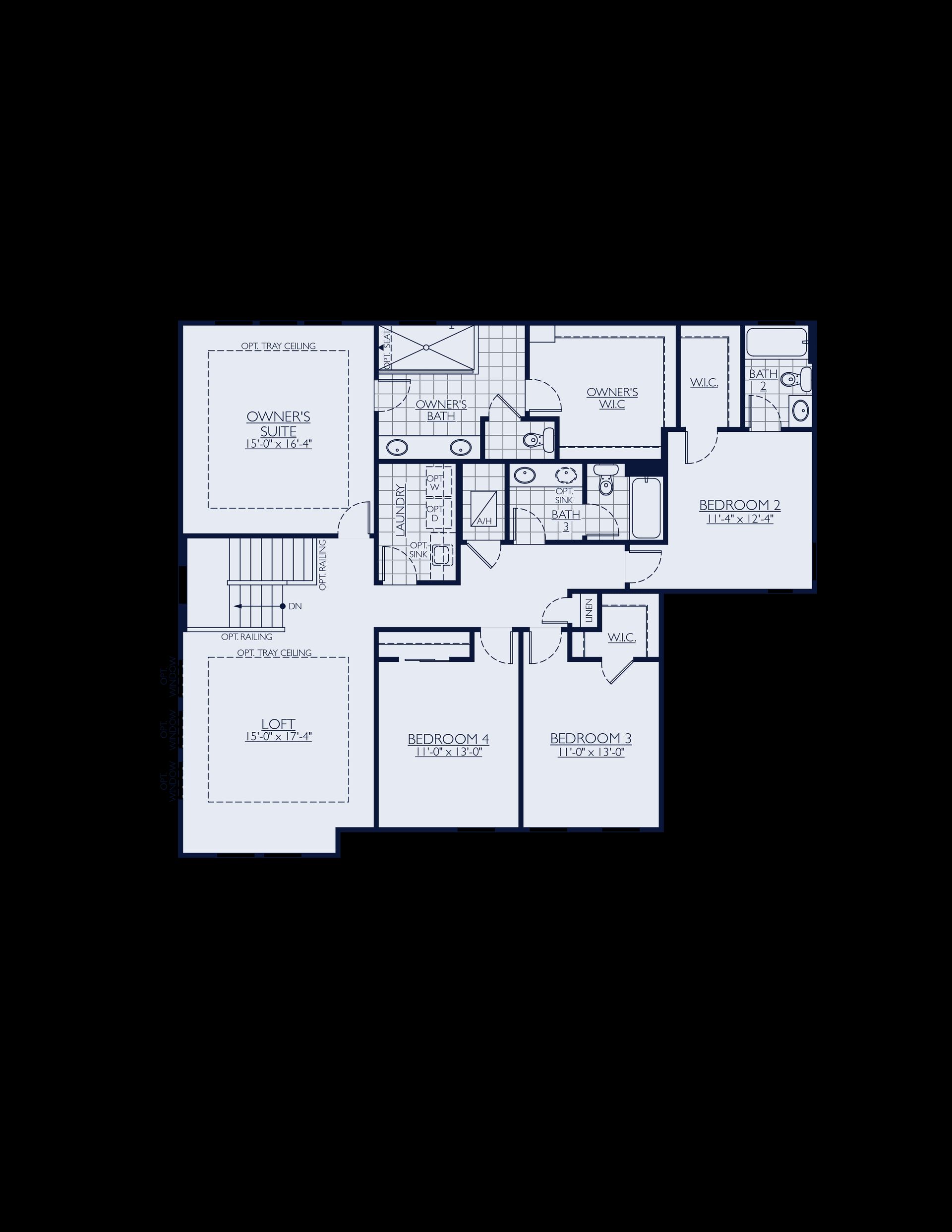 Sawgrass new construction home plan second floor plan by William Ryan Homes