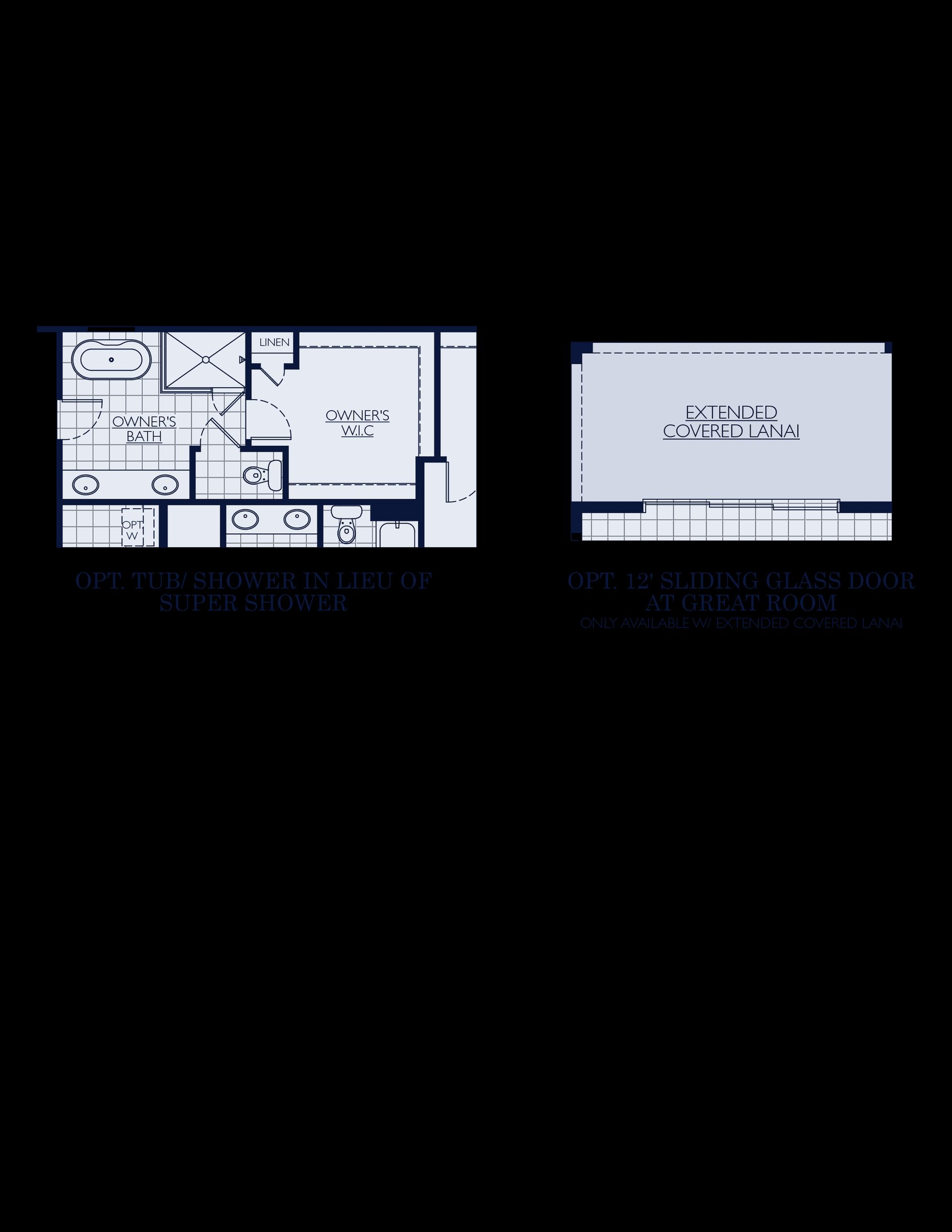 Sawgrass new construction home plan shower and slider options by William Ryan Homes 