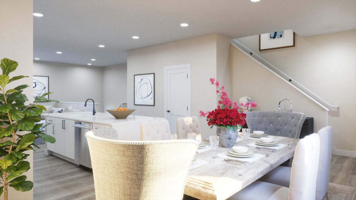 Plan A Dining Room - Kitchen - Stairs
