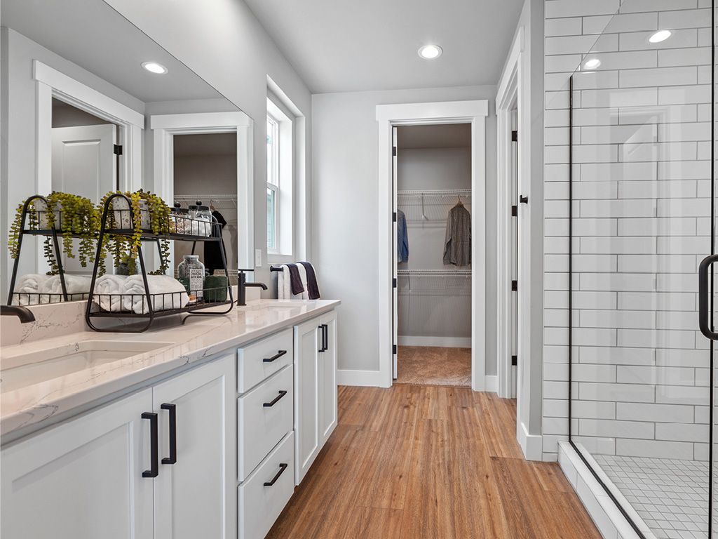 Spacious primary bath designed by top home builder in new homes for sale