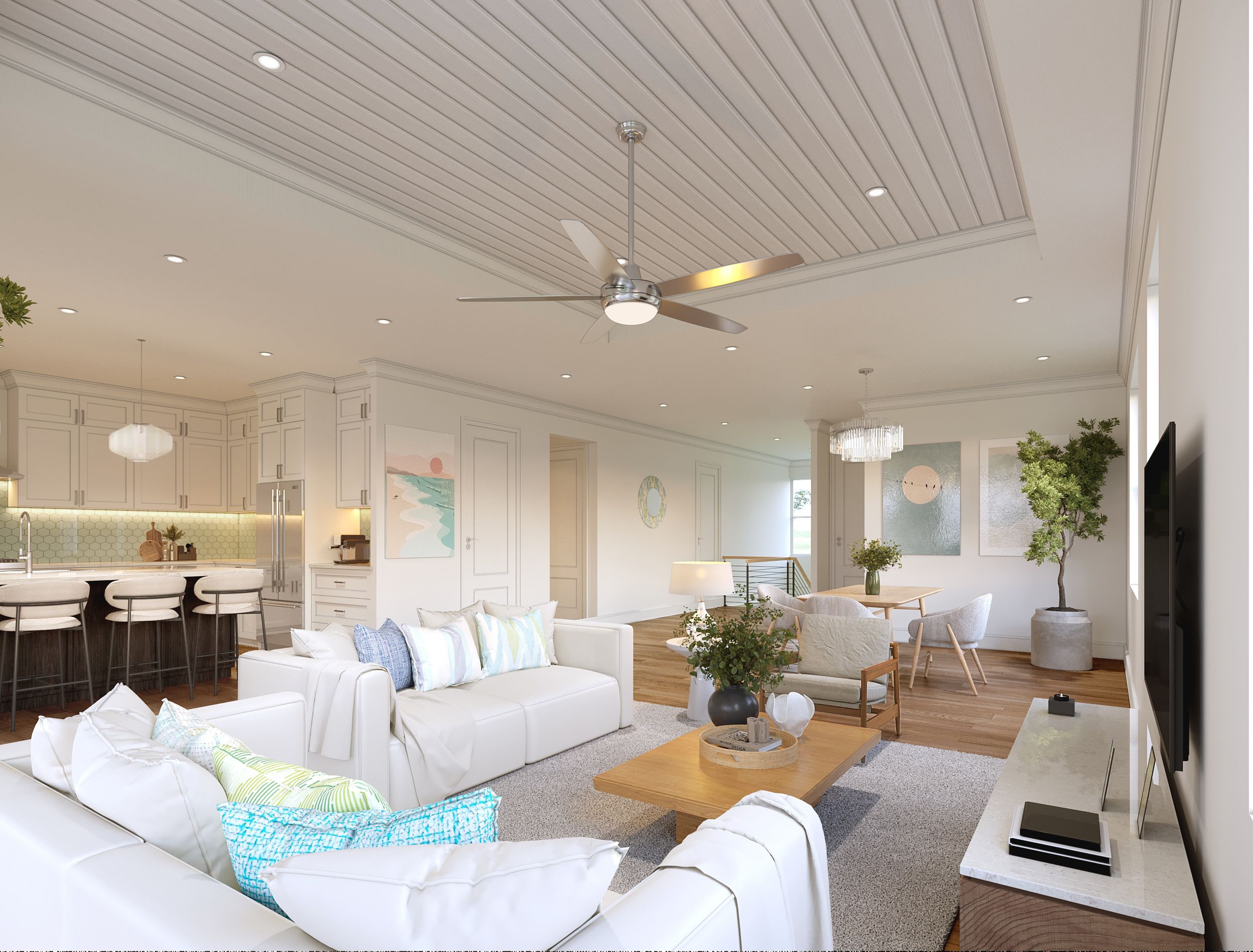 Great Room, Kitchen, and Living Room View