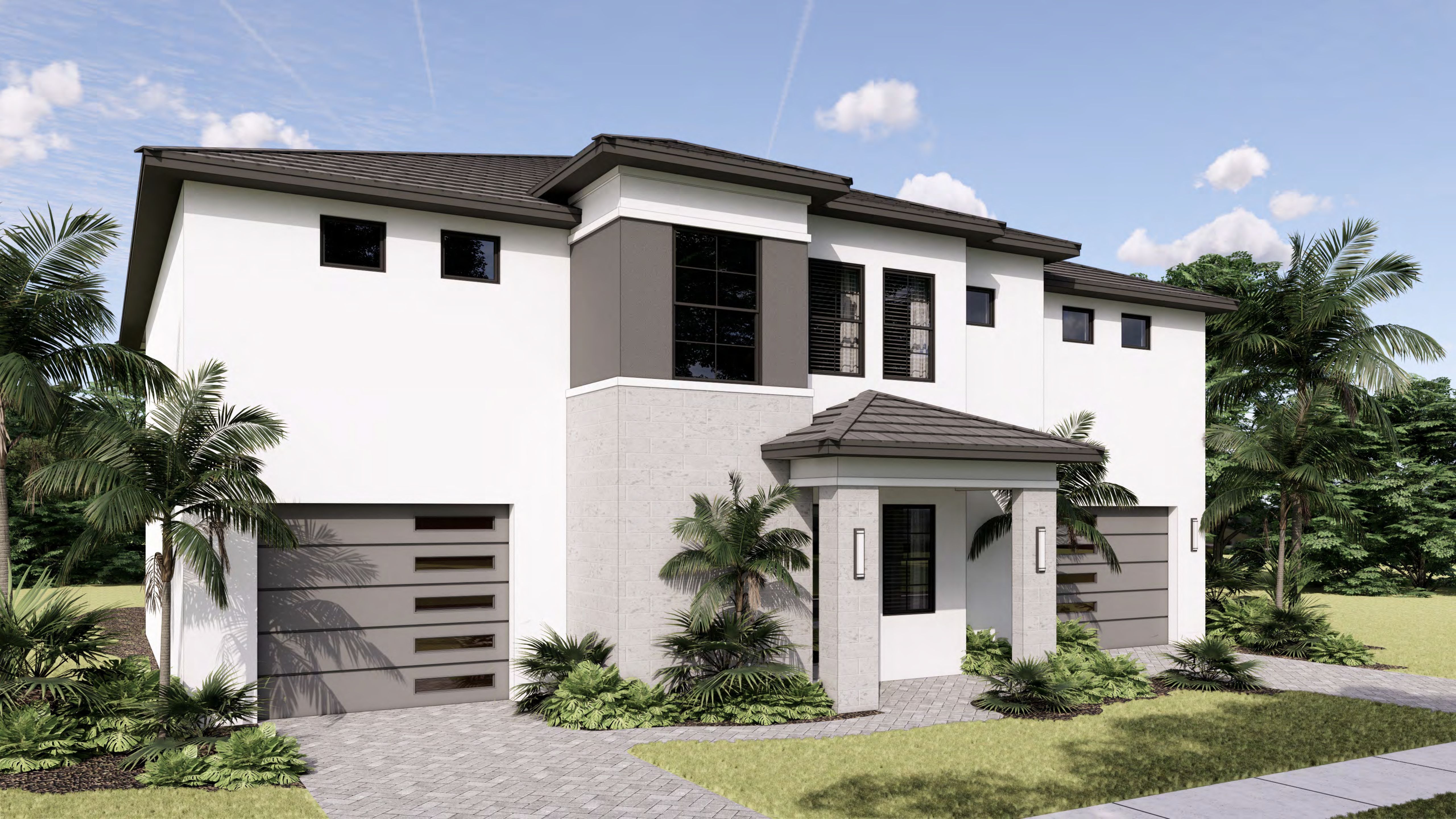 Ocean Modern Front View Angle 2 Elevation