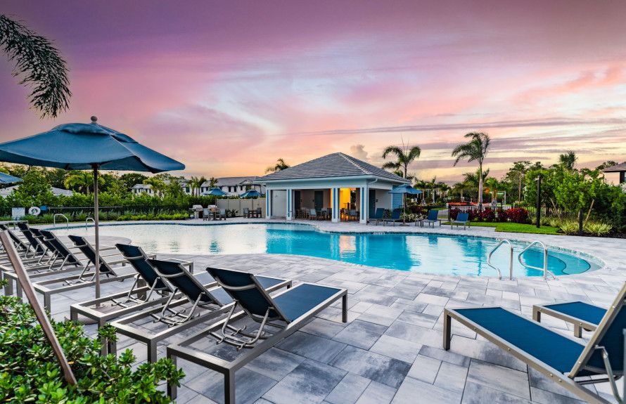 Sunset Reflections Poolside