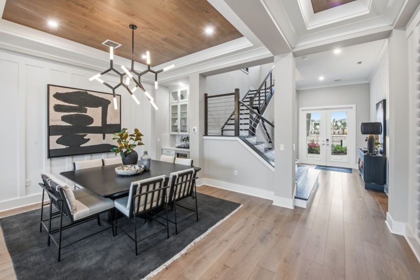 Inviting Entry with Staircase and Dining Area