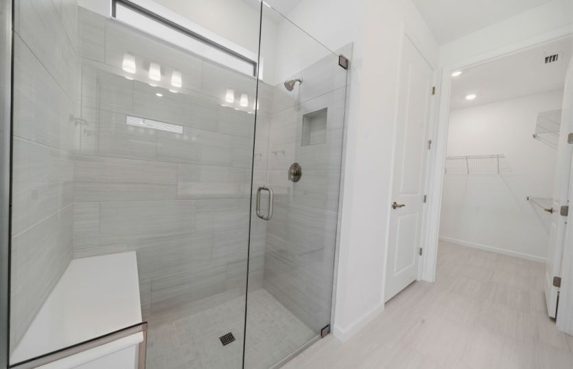 Spacious shower in owner's bathroom