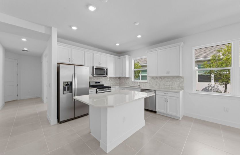 Kitchen with stainless steel appliances
