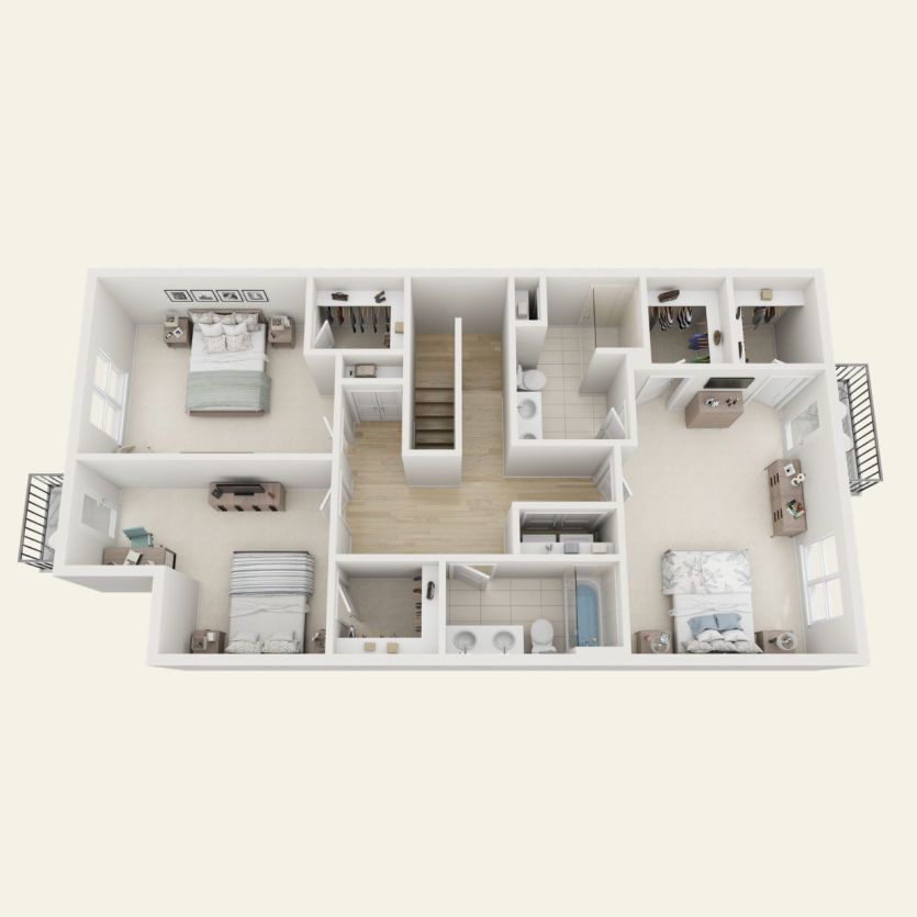 Second Floor 3 br / 2.5 ba