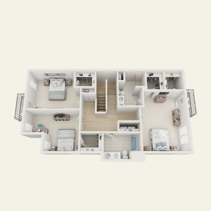 Second Floor 3 br / 2.5 ba