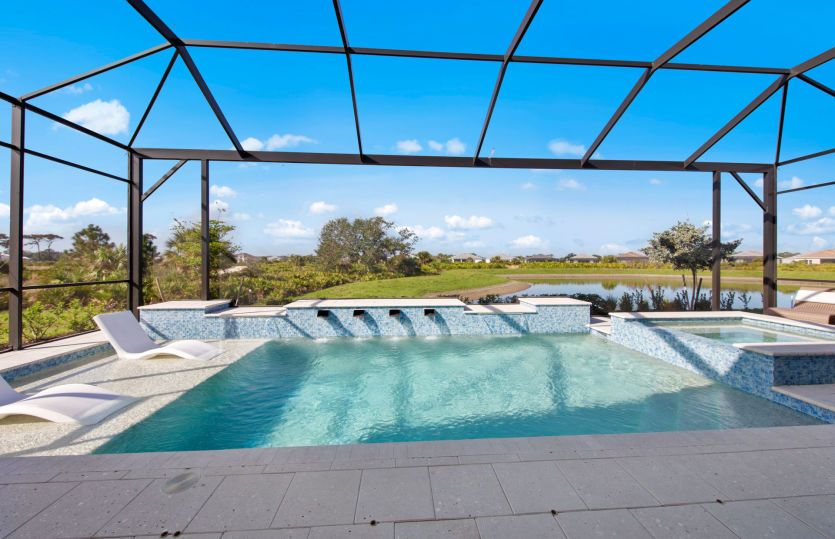 Sparkling pool with serene views