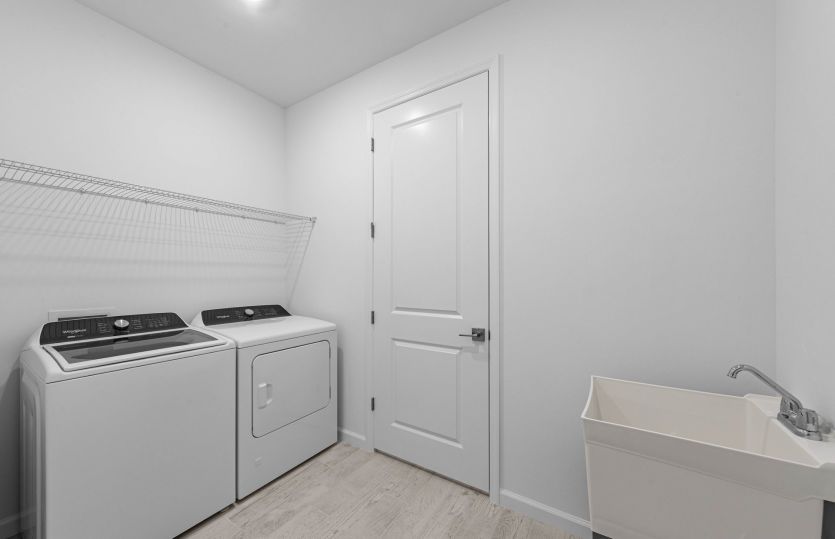 Laundry room with utility sink