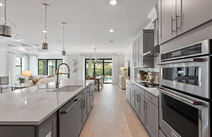 Kitchen with ample storage options and elegant finishes