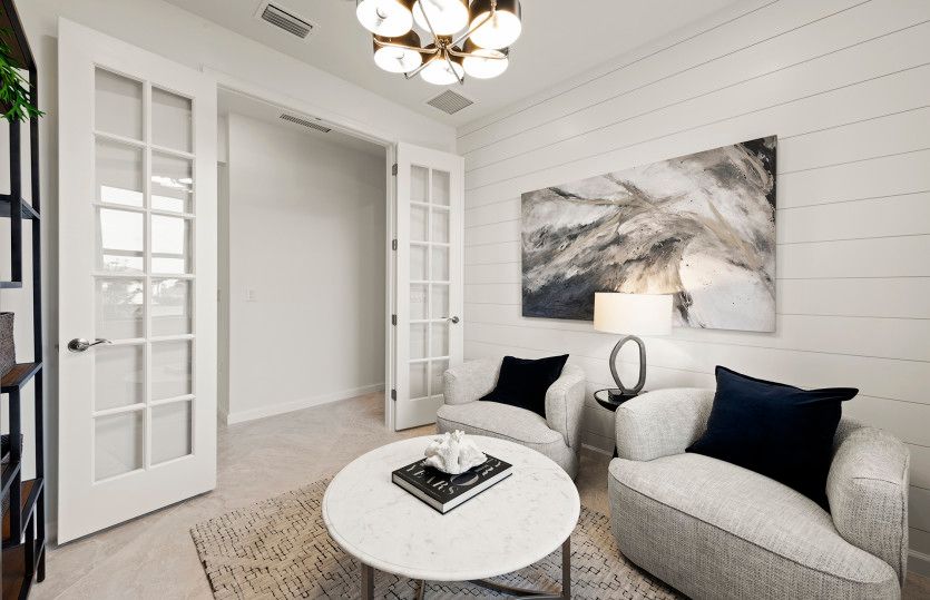 Den with french doors