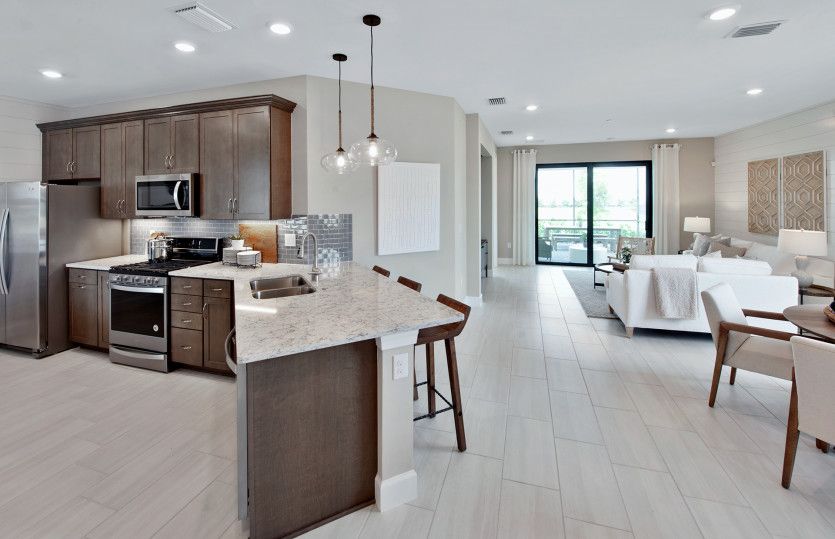 Luxurious kitchen with stainless steel appliances