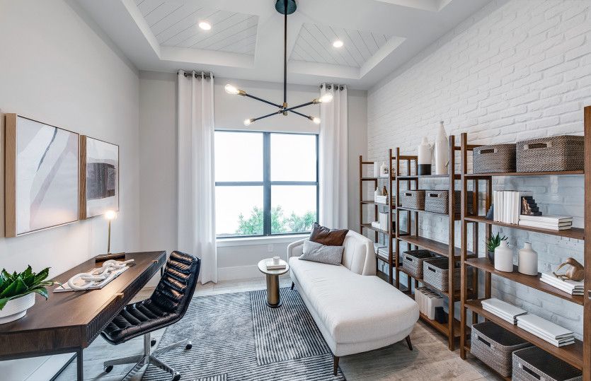 Den with French doors, perfect for a home office