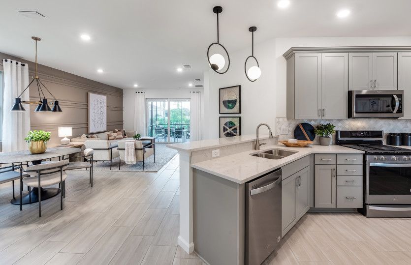 Model Representation | Connected dining and living spaces
