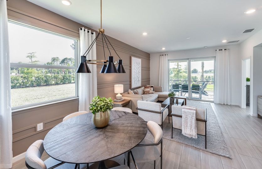 Connected dining and living spaces