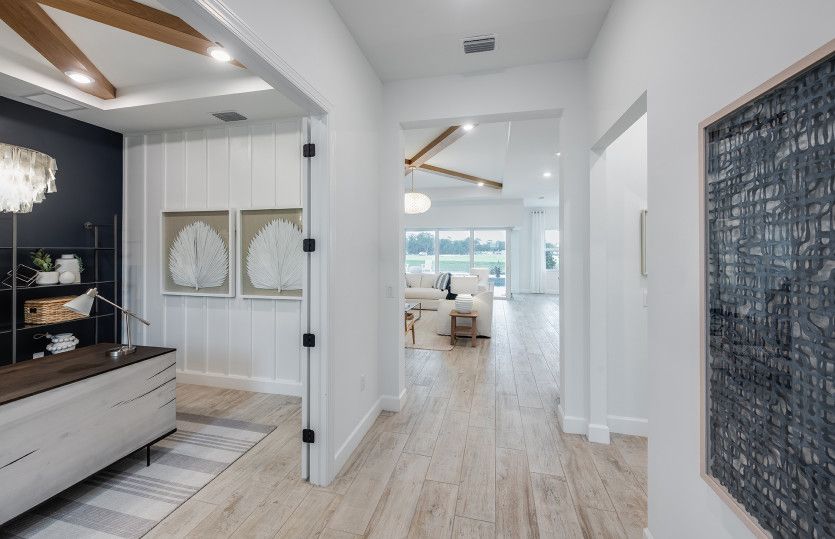 Welcoming foyer with enclosed flex room