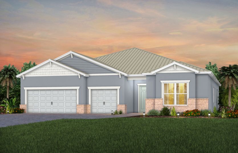 Exterior C2 with metal roof and optional stone