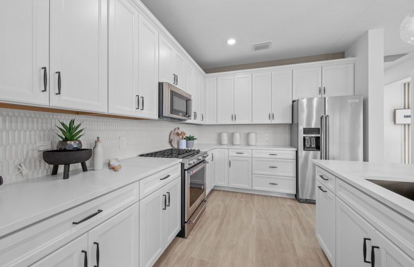 Stainless steel appliances and designer finishes