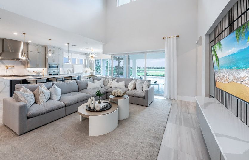 Main House Gathering Room with Zero-Corner Sliding Glass Door