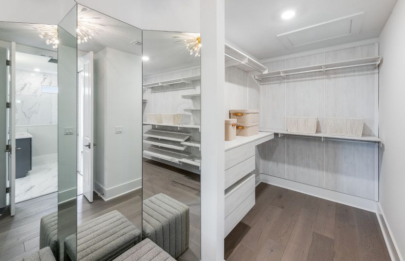 Main House Owner's Walk-in Closet with 3-Way Mirror