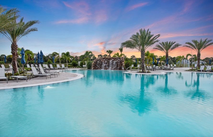 Resort Pool with Waterfall