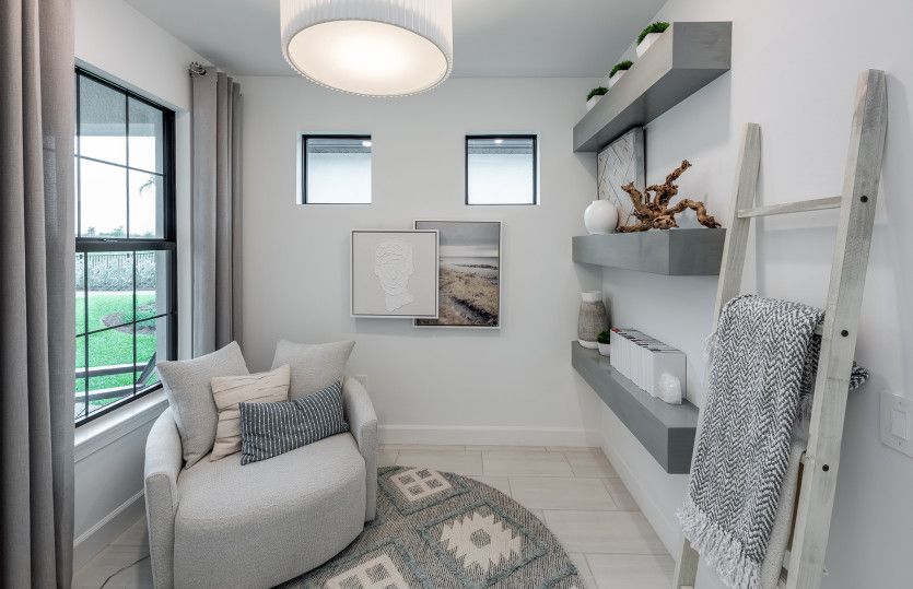 Flex room with french doors and large window