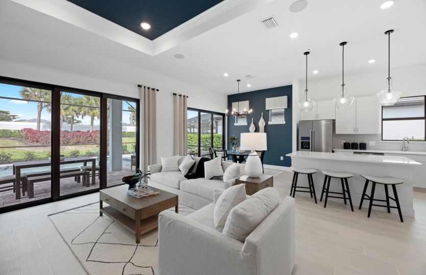 Connected kitchen, café and gathering room, perfect for entertaining