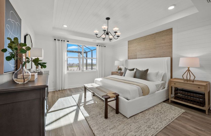 Private owner's suite in the back of home with walk-in closet