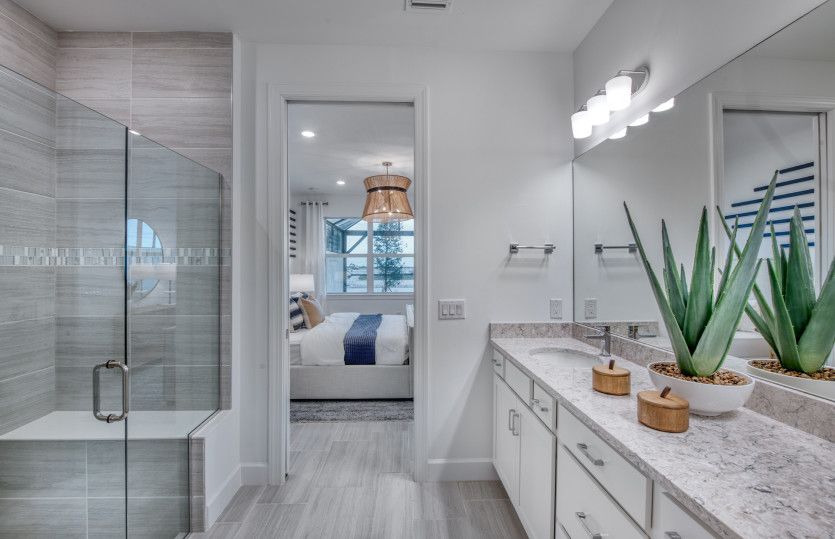 Owner's bathroom with double sink vanity