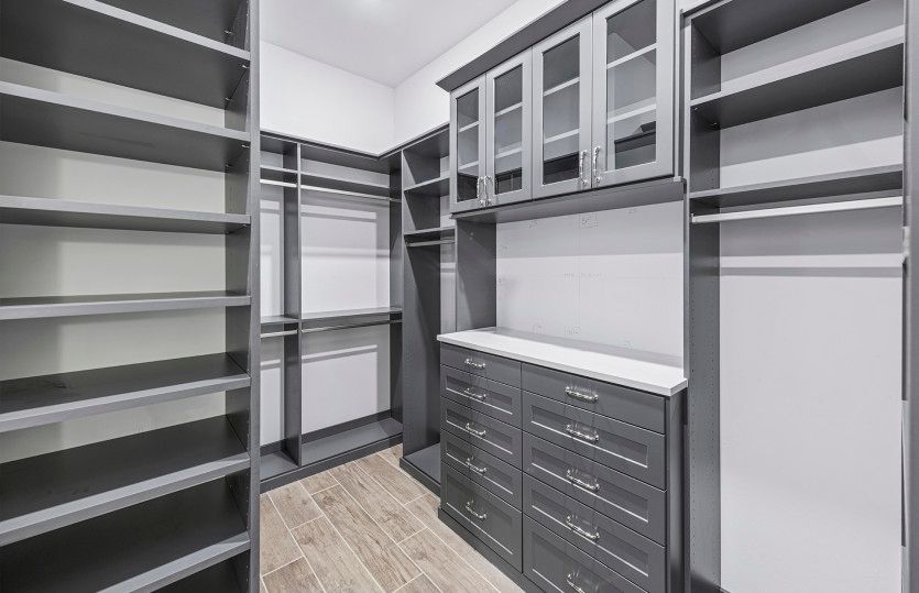 Large walk-in closet with built-in storage space