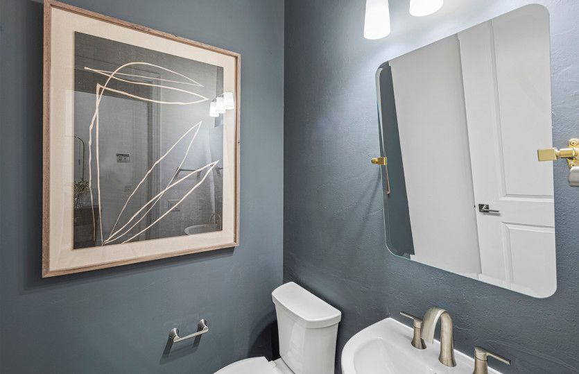 Powder bath located off gathering space