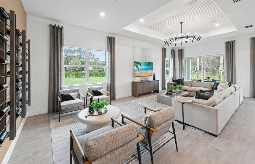 Gathering Room with Dropped Tray Ceiling