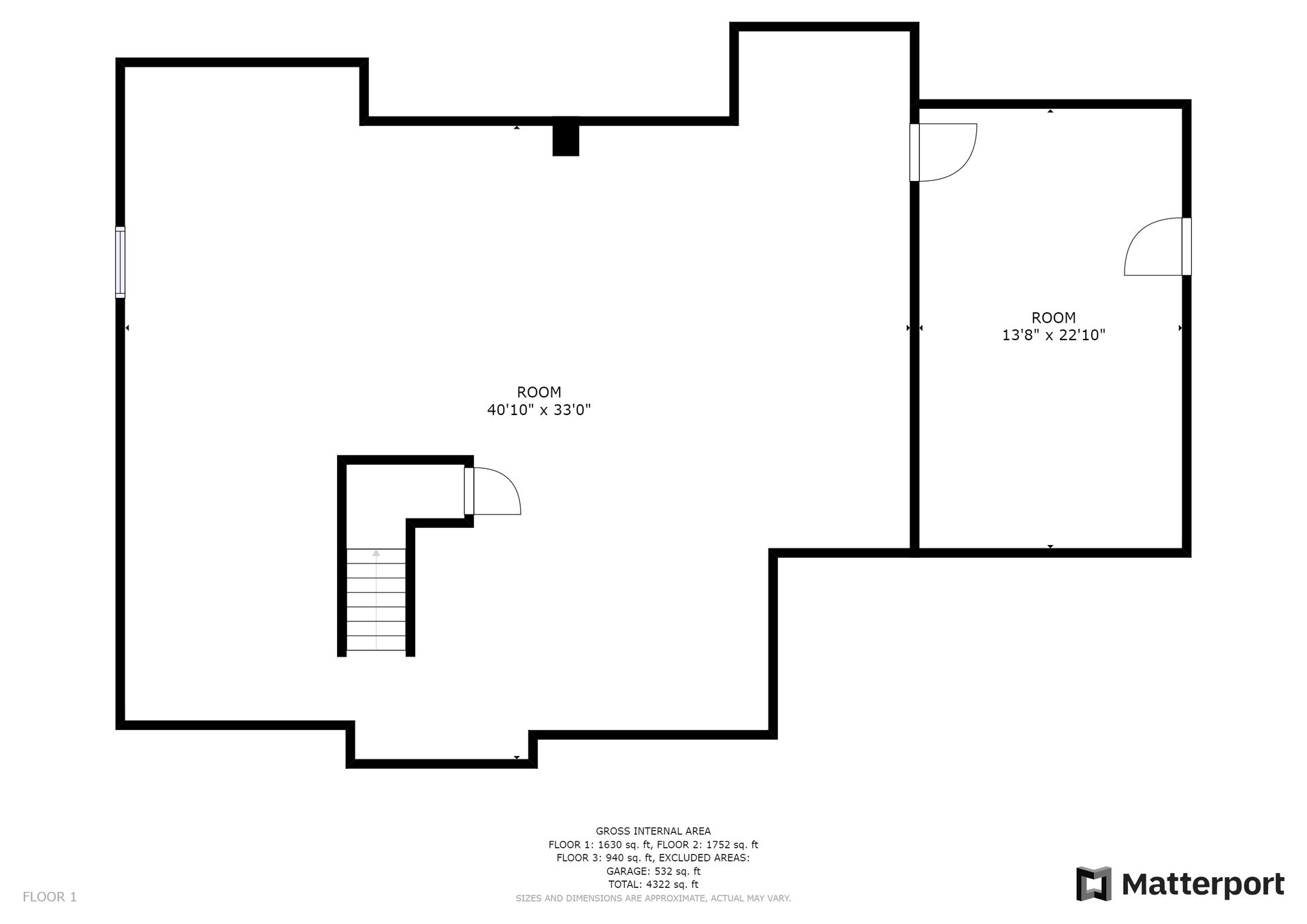 Unfinished with utility room