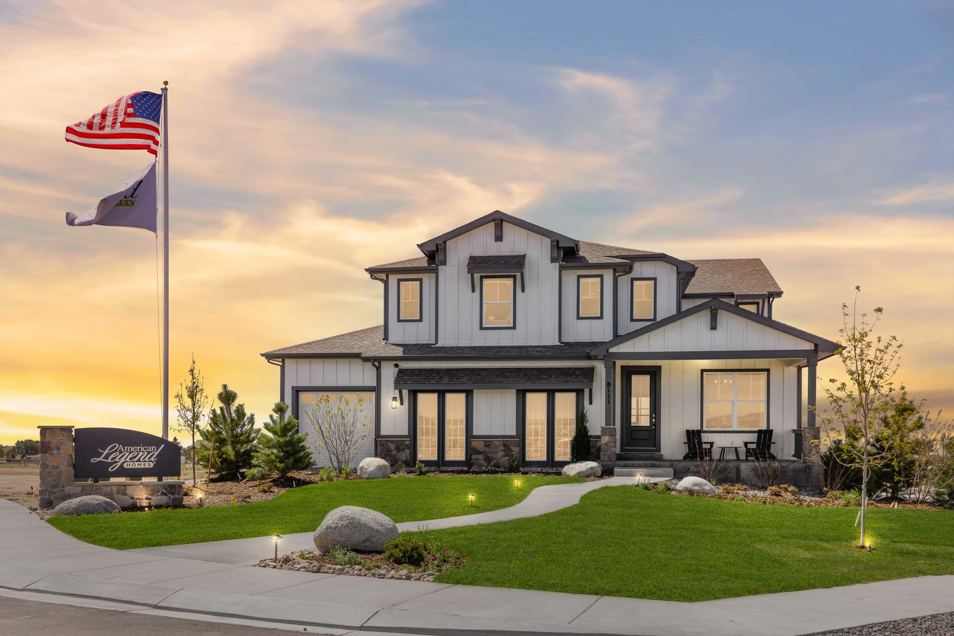 Plan C407 Front Elevation by American Legend Homes