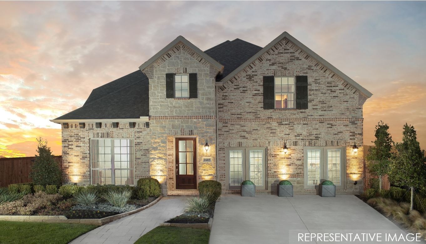 Exterior:Plan 1155 Elevation B with Stone - Representative Photo