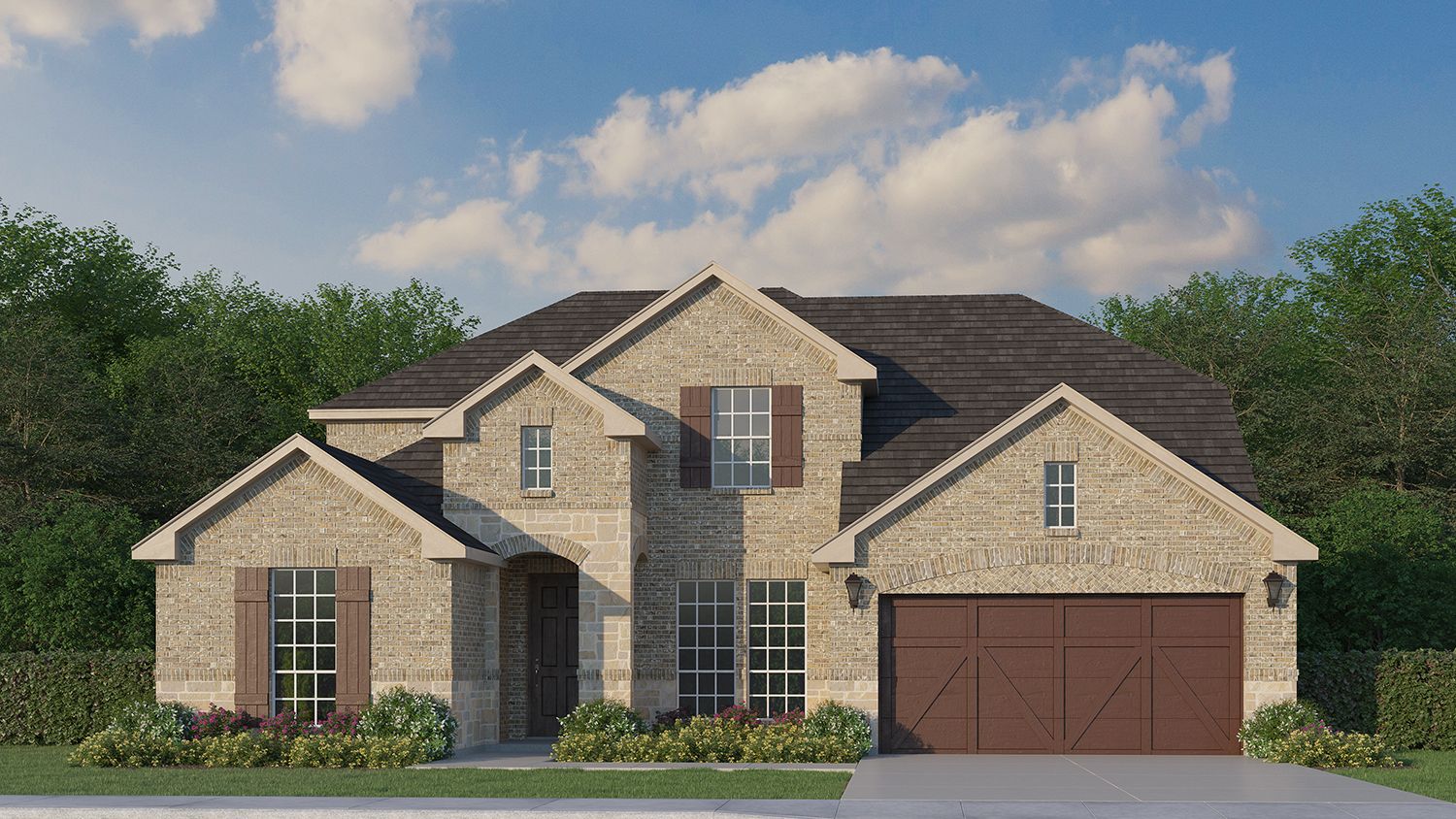 Exterior:Plan 1686 Elevation A with Stone