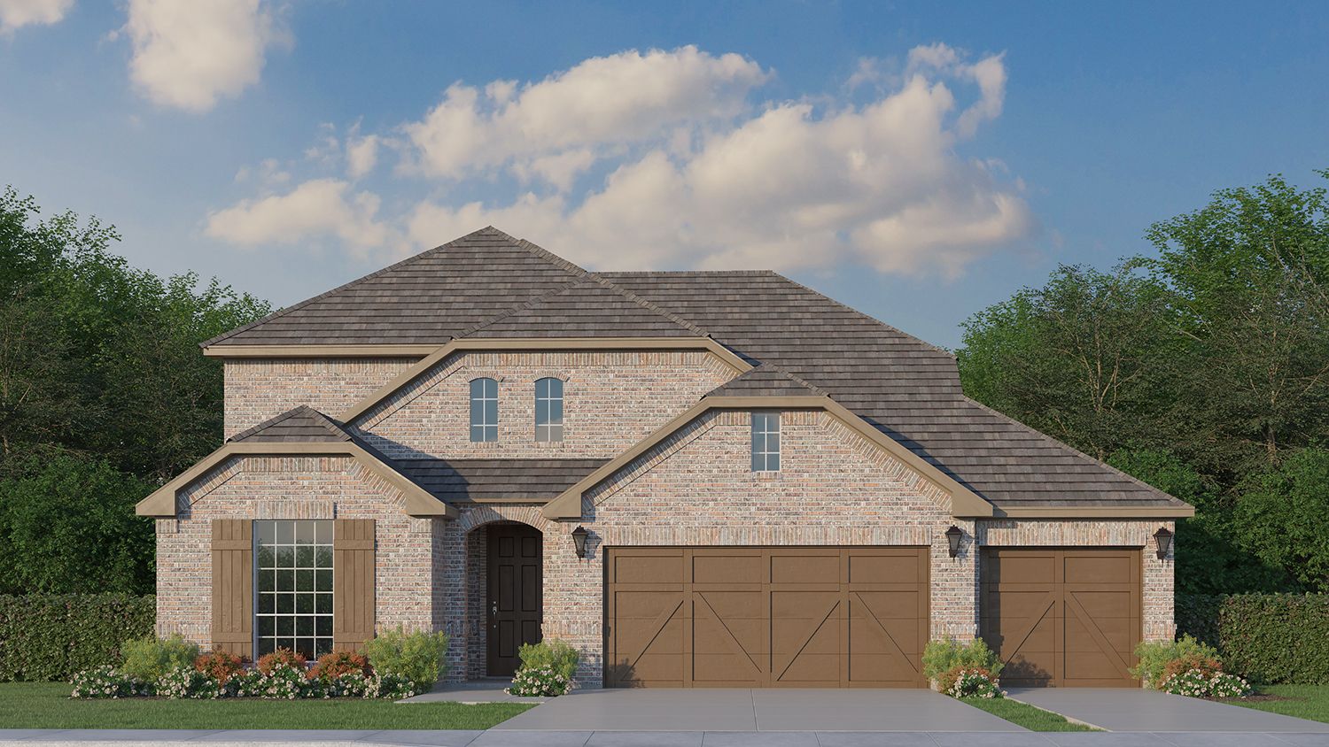 Exterior:Plan 1525 Elevation B 3-Car by American Legend Homes