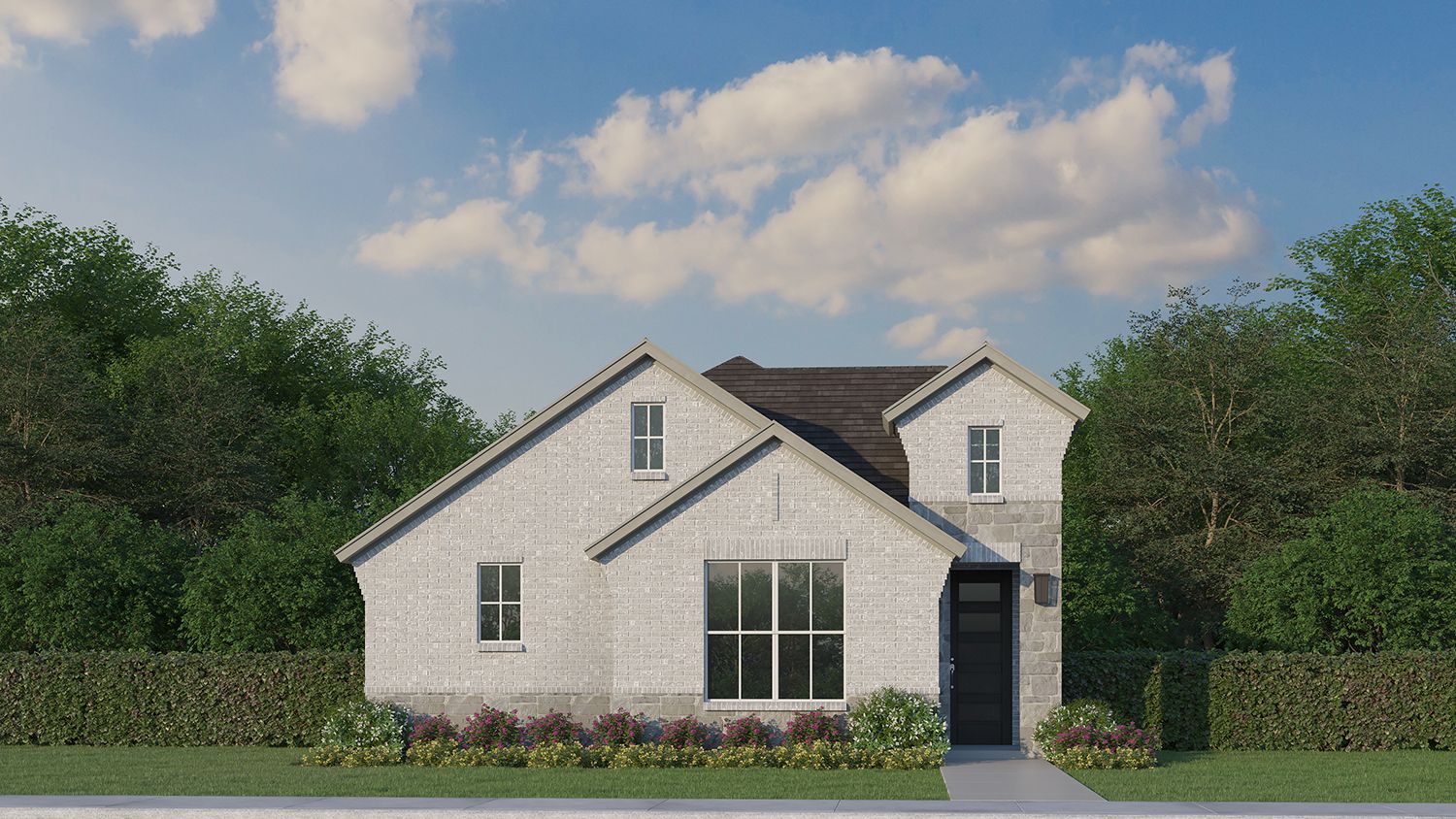 Exterior:Plan 1452 Elevation B w/ Stone