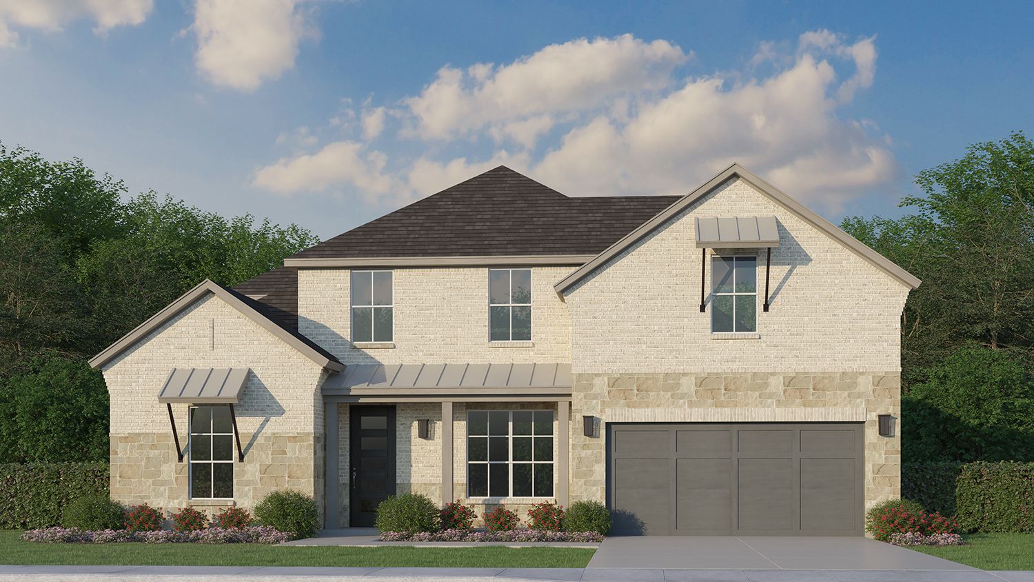 Exterior:Plan 1691 Elevation C w/ Stone