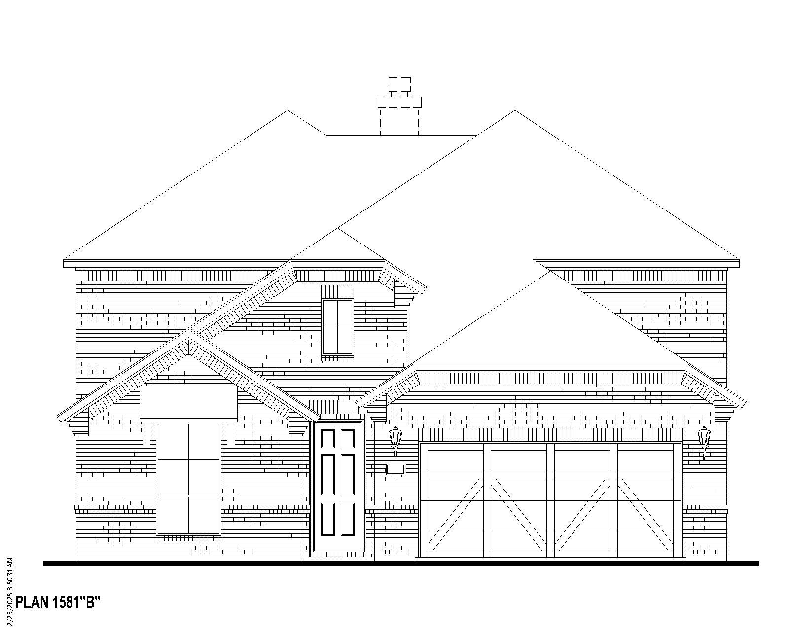 Exterior:Plan 1581 Elevation B