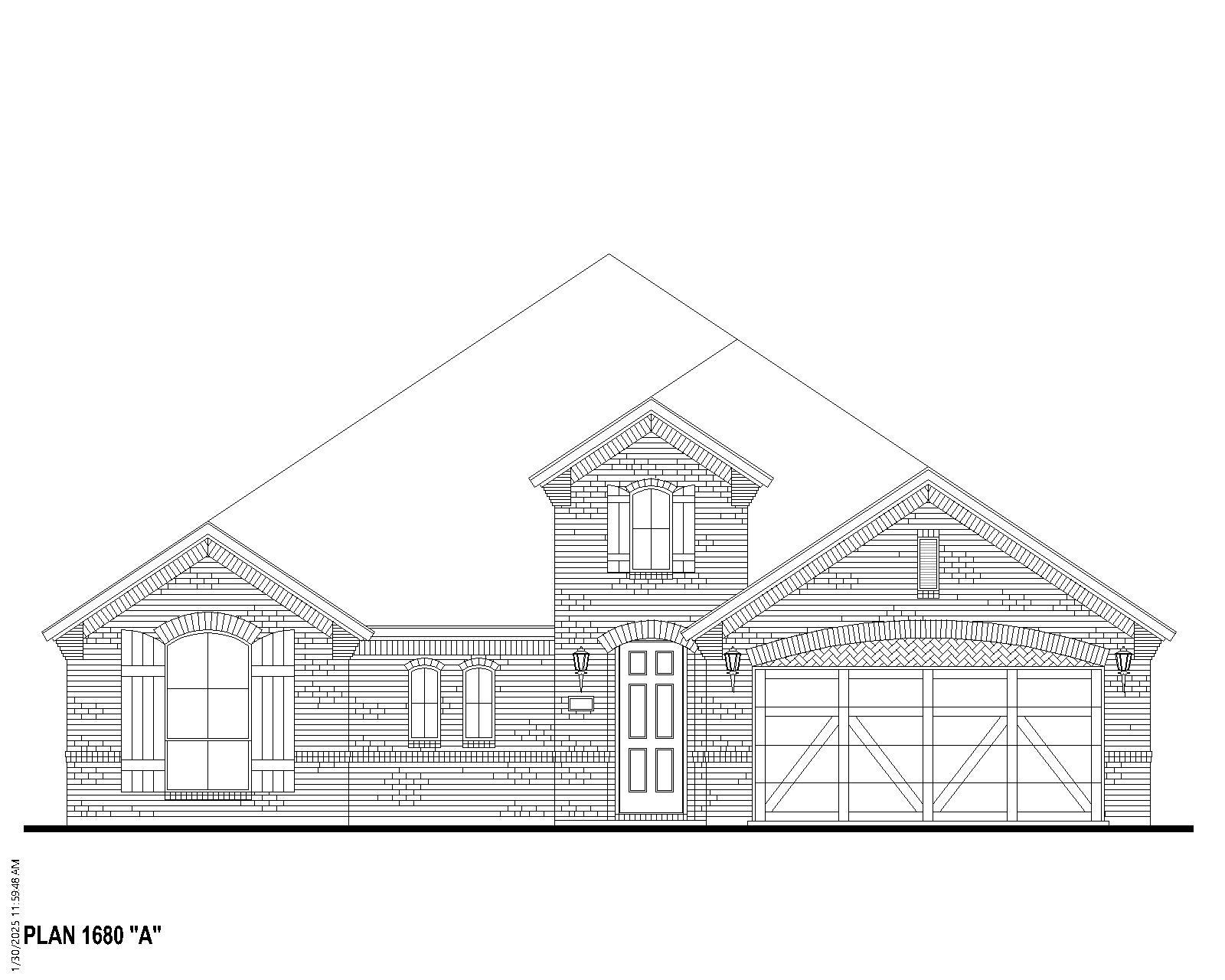 Exterior:Plan 1680 Elevation A