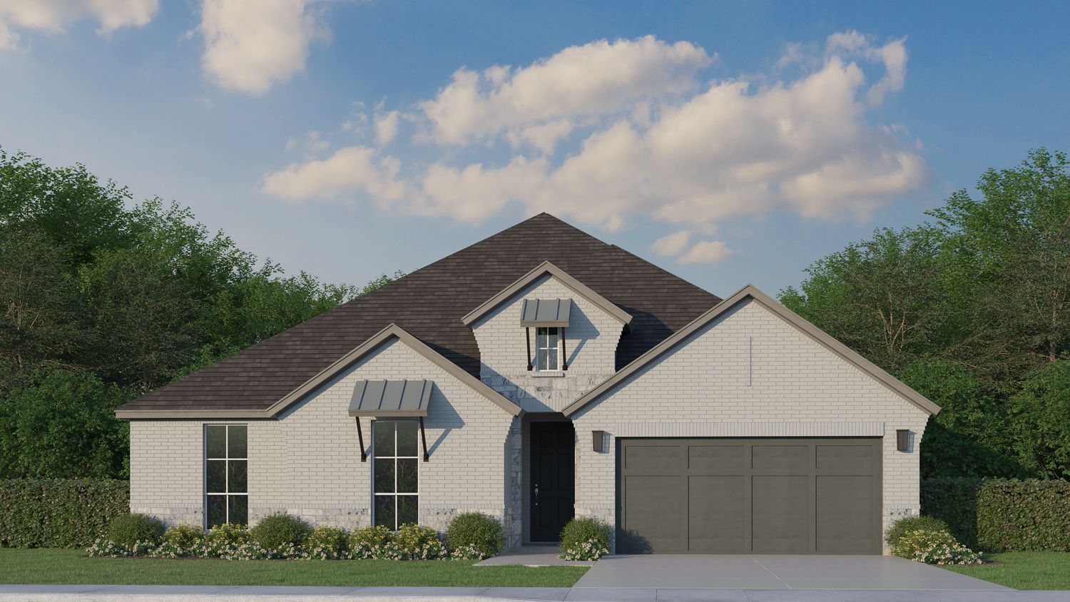 Exterior:Plan 1681 Elevation C with Stone