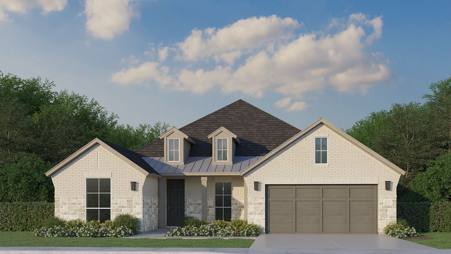Exterior:Plan 1688 Elevation C with Stone