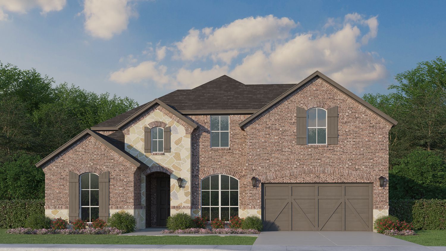 Exterior:Plan 1691 Elevation A with Stone
