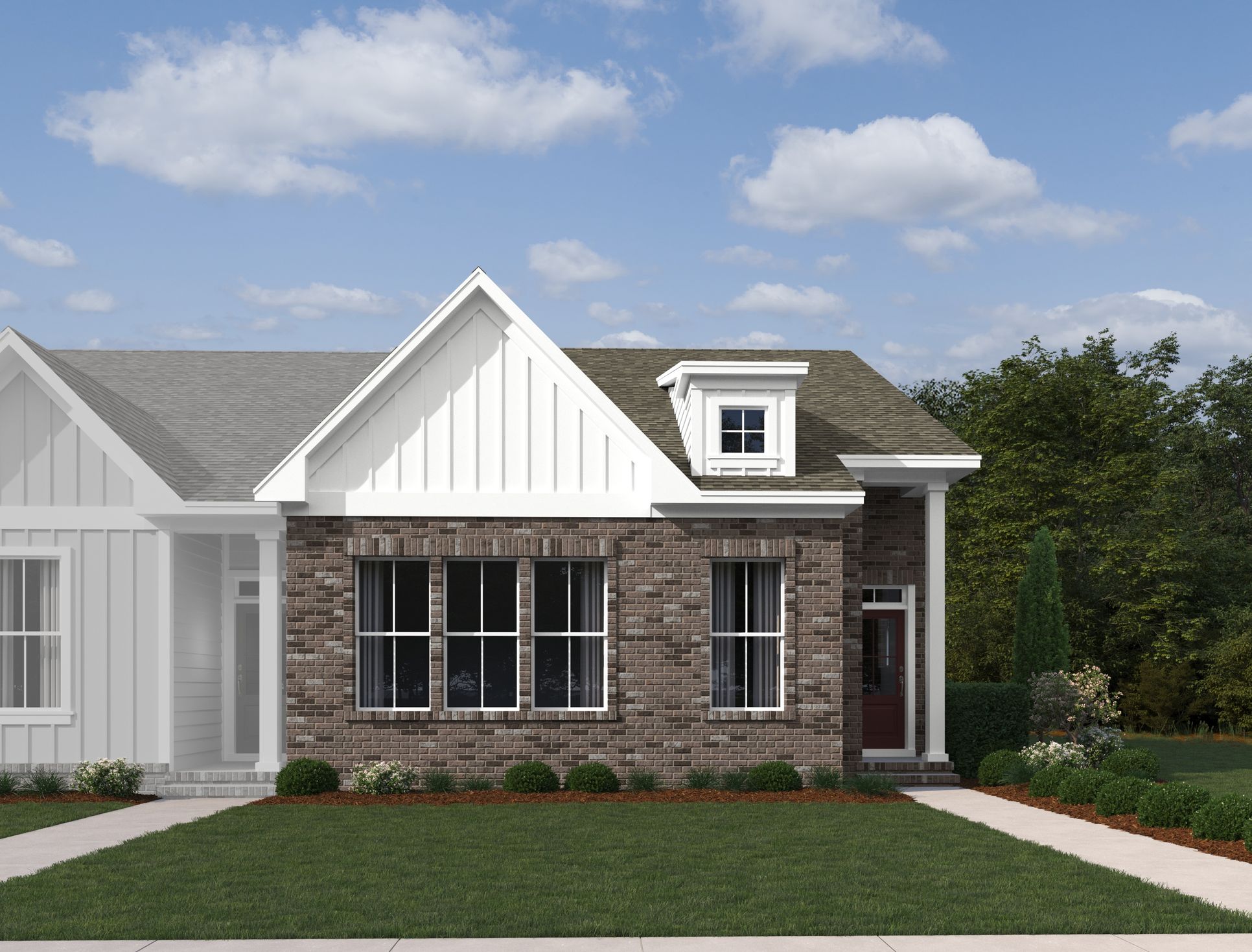 Exterior:Cedars at Cane Ridge | 55+ Community - Hawthorn Elevation Image 1