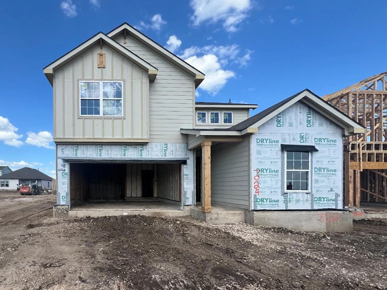 Exterior:Front Elevation Construction Progress