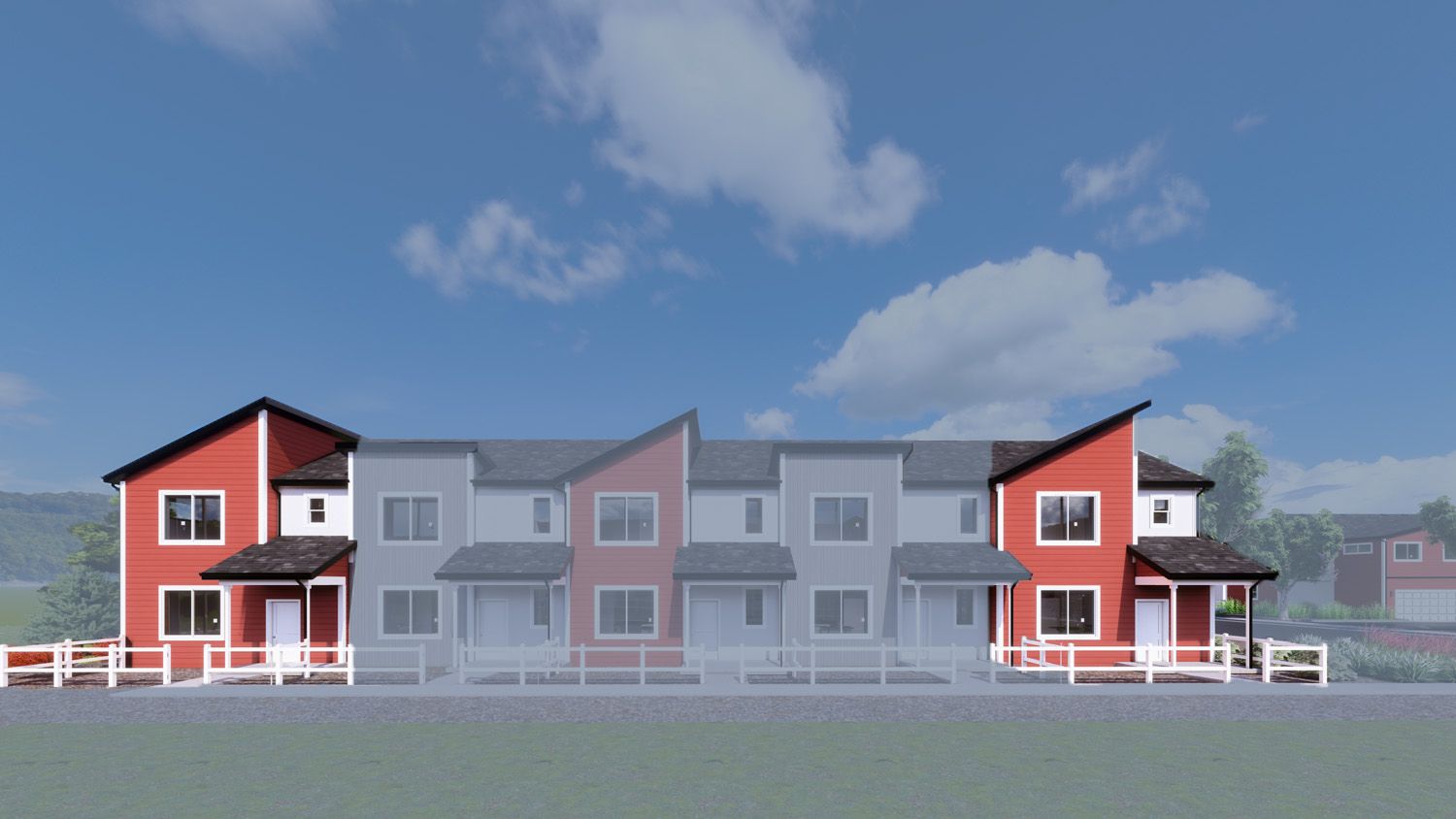Exterior:812 - Silvercliff Transitional Exterior Elevation - Highlighted Units