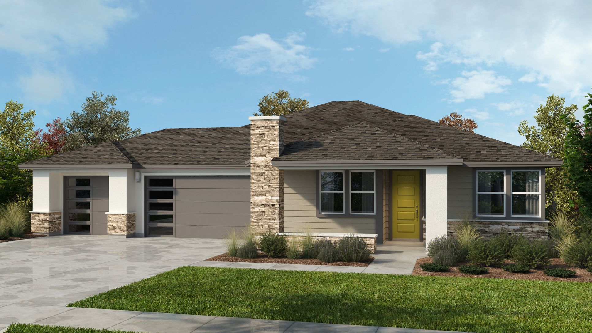 Elevation C: 3-Car Garage